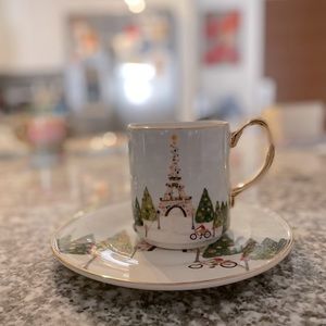 Anthropologie Holiday Paris Mug & Dish